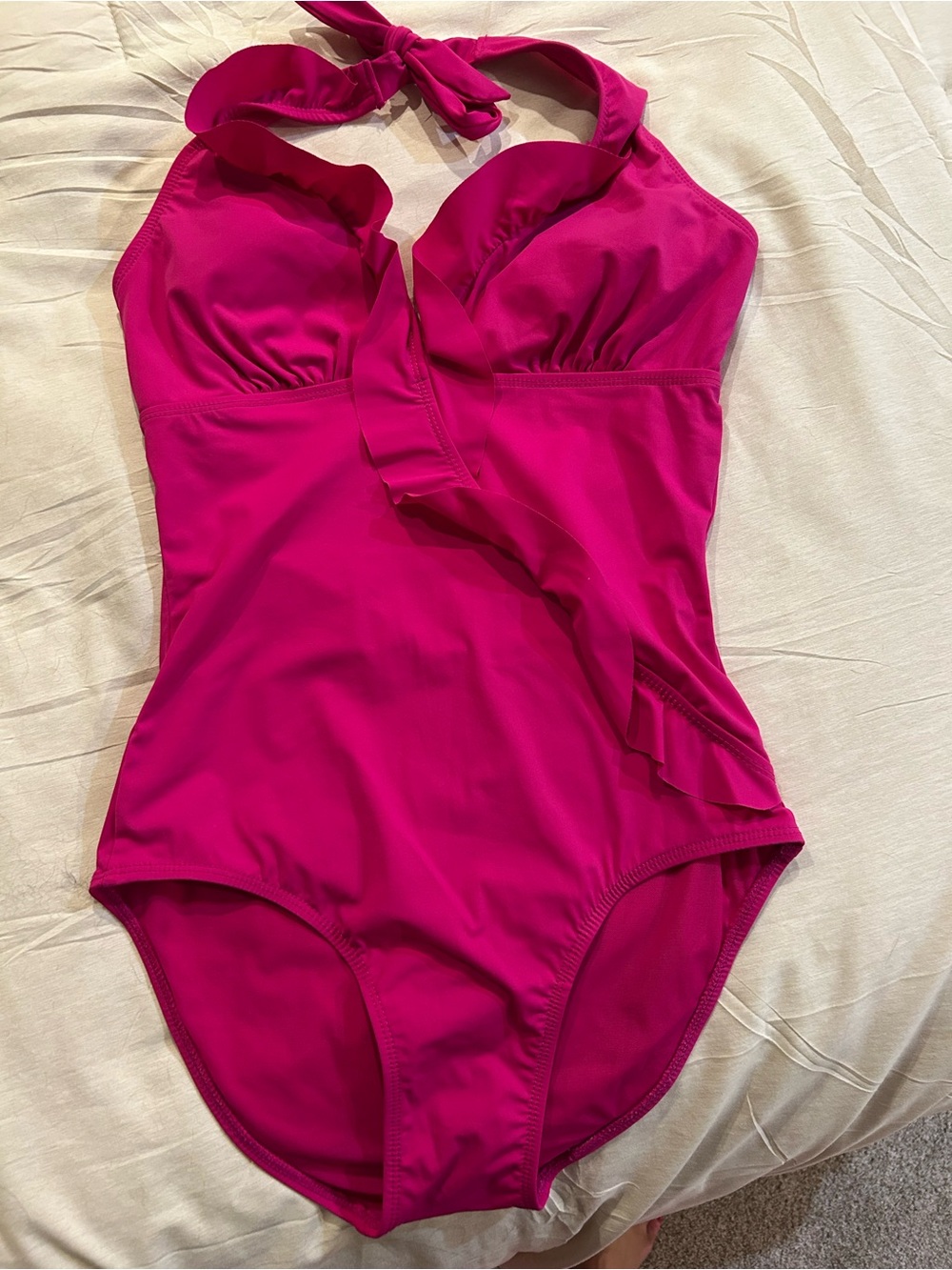 ASSETS by Sara Blakely Hot Pink Halter One-Piece Swimsuit
